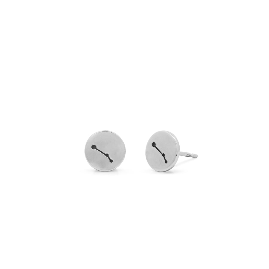 Zodiac Disc Stud Earrings