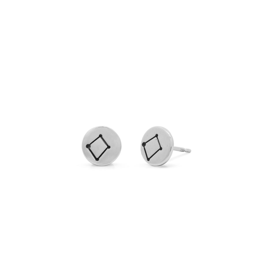 Zodiac Disc Stud Earrings