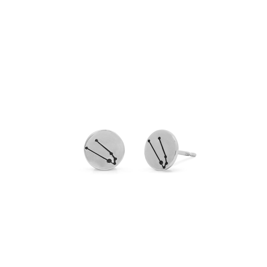 Zodiac Disc Stud Earrings