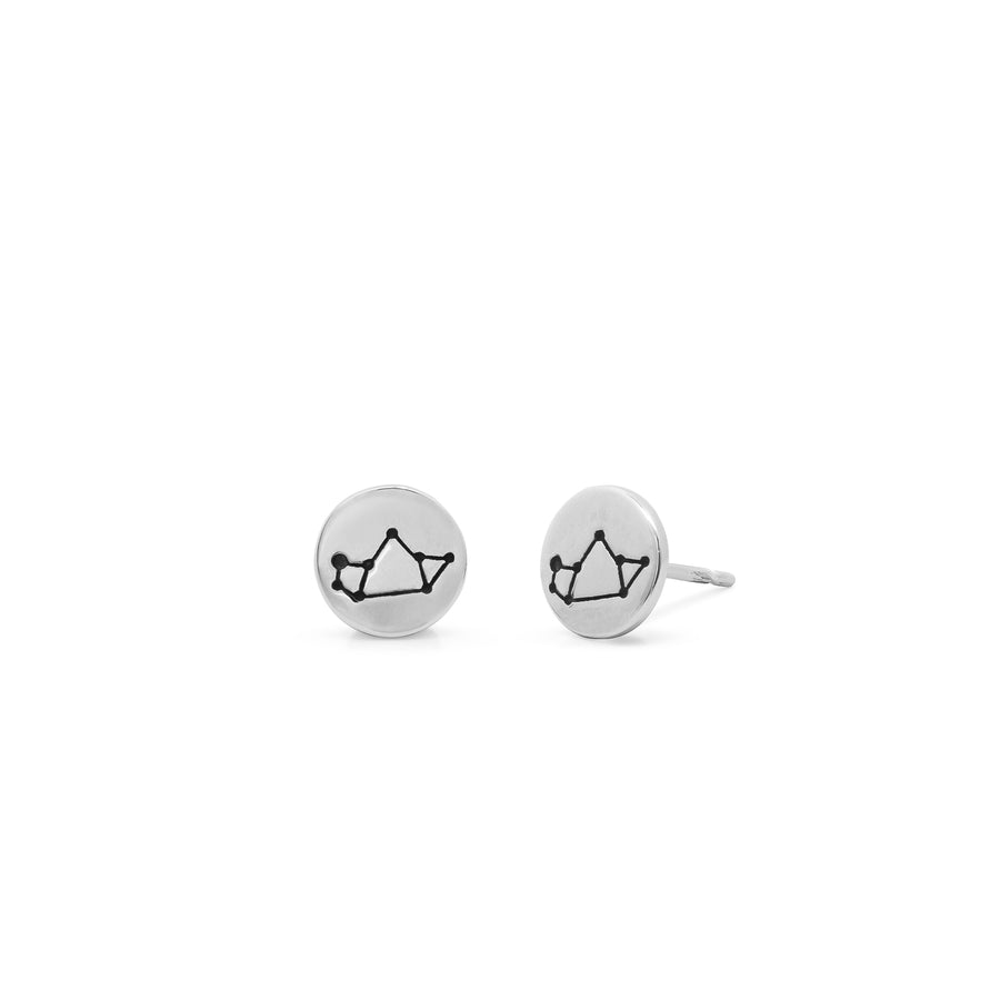 Zodiac Disc Stud Earrings